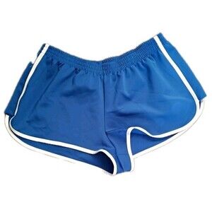 Skims Womens Track Shorts Size 3X Blue White Trim Stretch Waist Running Workout